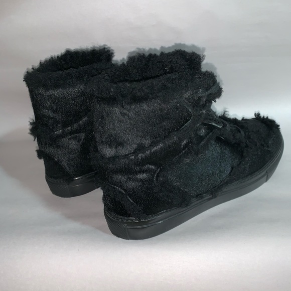 BALENCIAGA size 36 black ponyhide/shearling SNEAKS - Picture 13 of 16